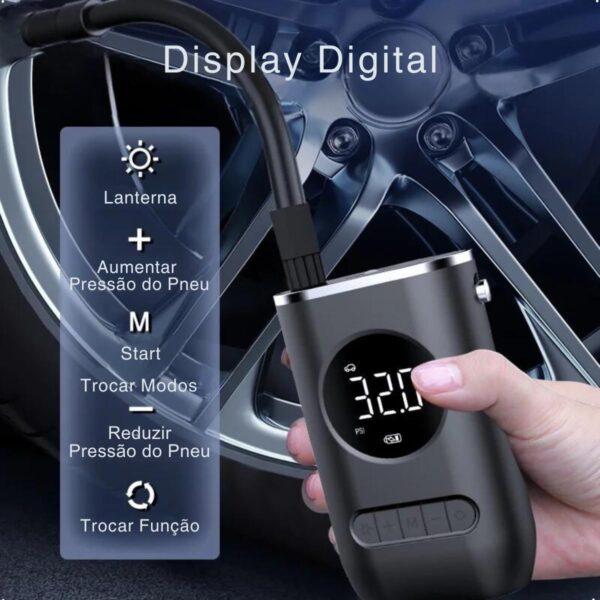 Compressor Portátil com Lanterna para Carros e Bicicletas: Essencial para Sua Segurança e Comodidade - Imagem 4