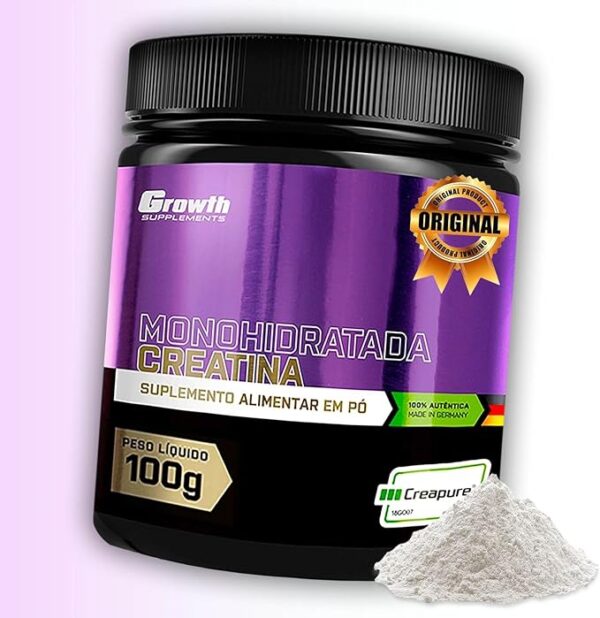 Creatina Monohidratada Creapure 100g Growth Supplements: Aumente sua Performance com Qualidade