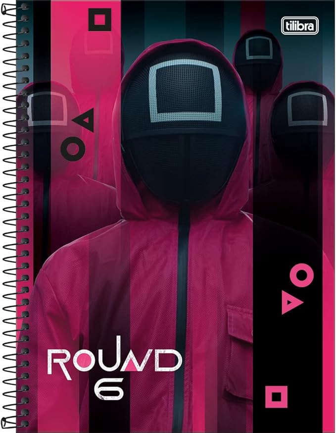 Tilibra Round 6 Caderno Espiral Capa Dura Universitário de 80 Folhas, Rosa, 200 x 275 mm