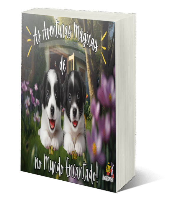 Capa do Ebook: As Aventuras de Filé e Filé no Mundo Encantado!