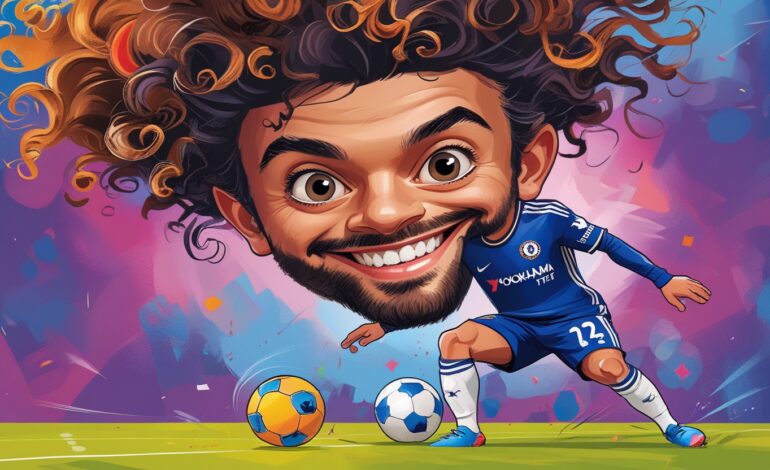 Caricatura por IA do jogador Cucurella