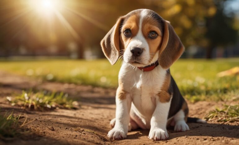 Filhote de beagle fofo em fotografia realista