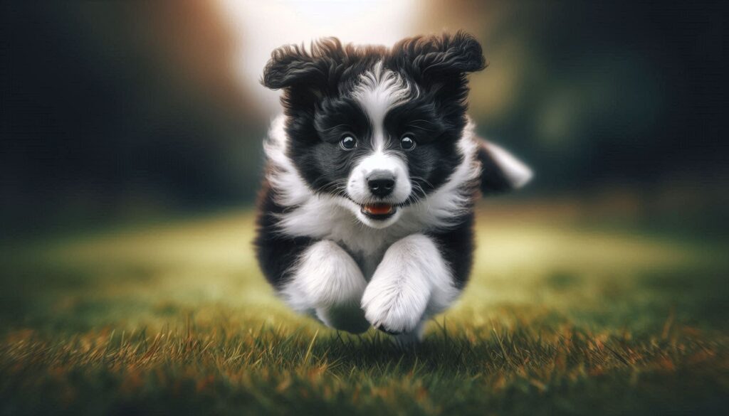 Filhote de Border Collie: inteligência e energia em 2025 Filhote de border collie fofo em campo verde