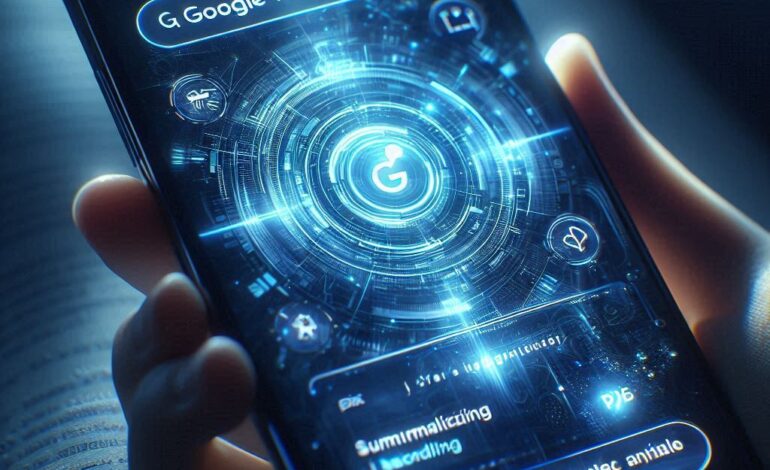 interface futurista do modo AI do Google Search com possibilidade multimodal