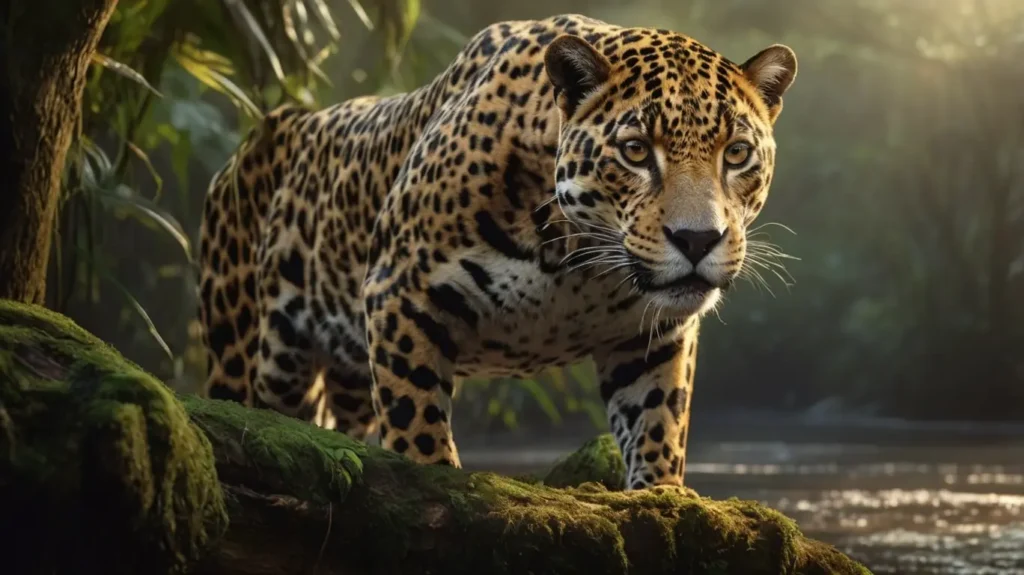 Onça-pintada: O Maior Felino da Amazônia Onça-pintada na Amazônia em seu habitat natural.