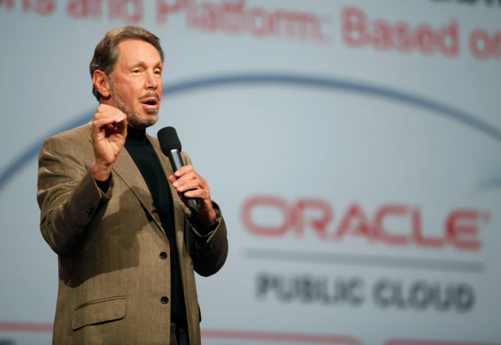 Larry Ellison superando Elon Musk no ranking dos mais ricos