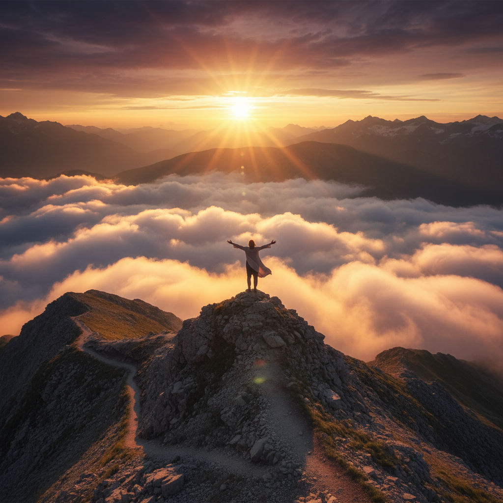 Pessoa Orando: Fé e Esperança ao Nascer do Sol