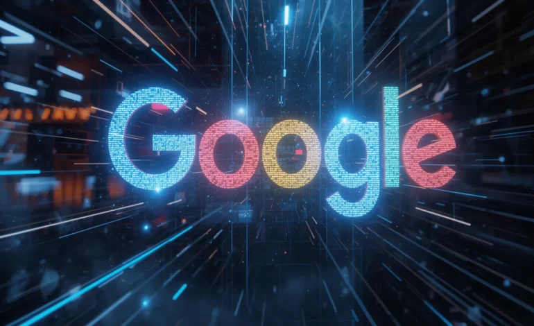 Ilustração futurista cinematográfica 3D ultrarrealista com iluminação holográfica e efeitos digitais.