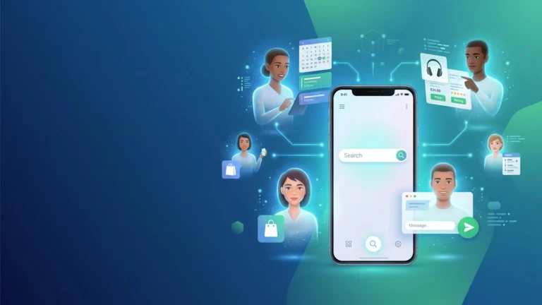A Era Agêntica chegou: o que muda na sua rotina com a IA do Google Era Agêntica: Smartphone mostrando a busca do Google com inteligência artificial e um agente autônomo realizando tarefas